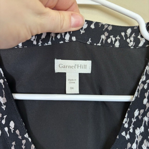 Garnet Hill Women's Boho Style Button Baggy Drop Waist Big Pkt Flowy Dress Sz 4 - Picture 7 of 14